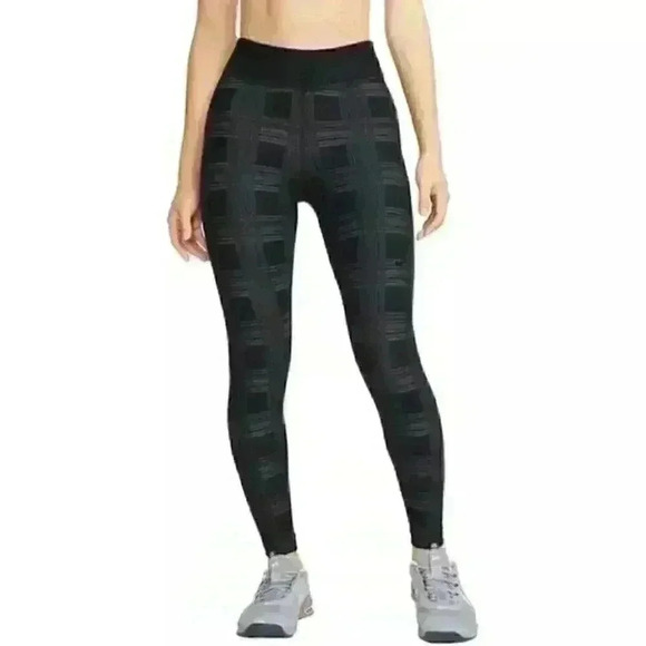 NEW! Nike Pro Women's Plus 3X Dri-FIT Mid Rise Hyperwarm Plaid Tights - Picture 2 of 4